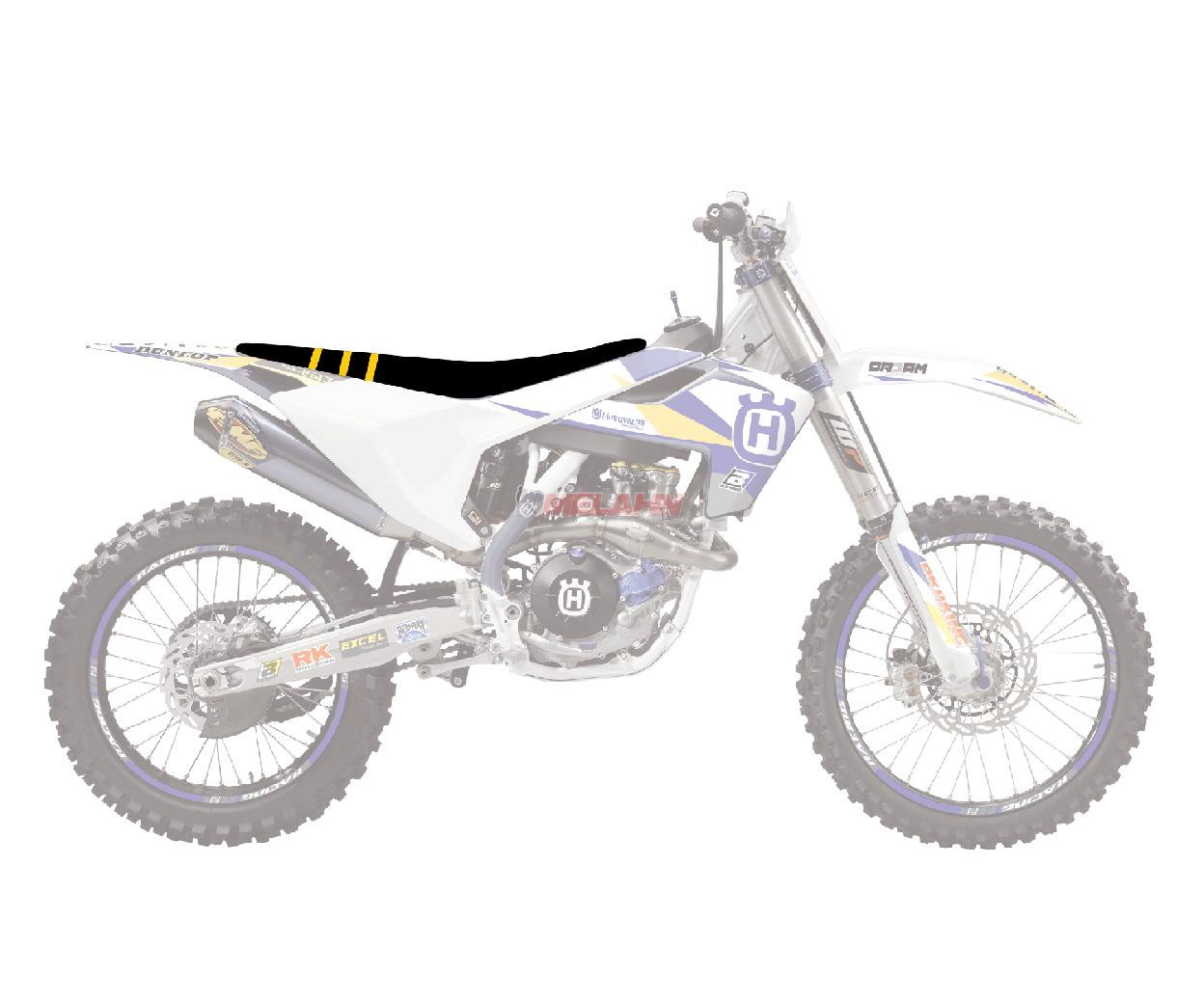 BLACKBIRD Sitzbank für HUSQVARNA FC-TC 16-18 / TE-FE 17-19, hoch(+15mm), schwarz/gelb