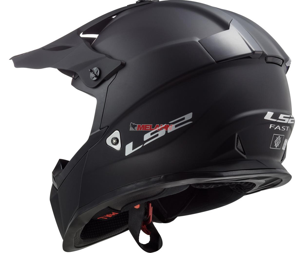LS2 Helm: Fast MX 437, Solid, matte black, Größe XL