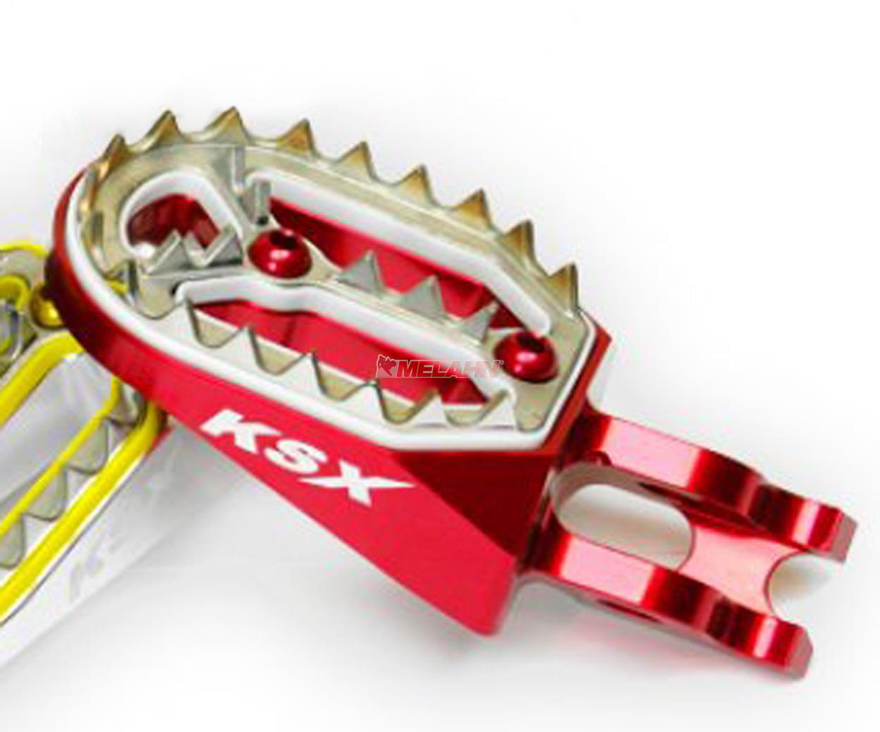 KSX Aluminium-Fußrasten (Paar): Factory Line RMZ 250 10-, schwarz