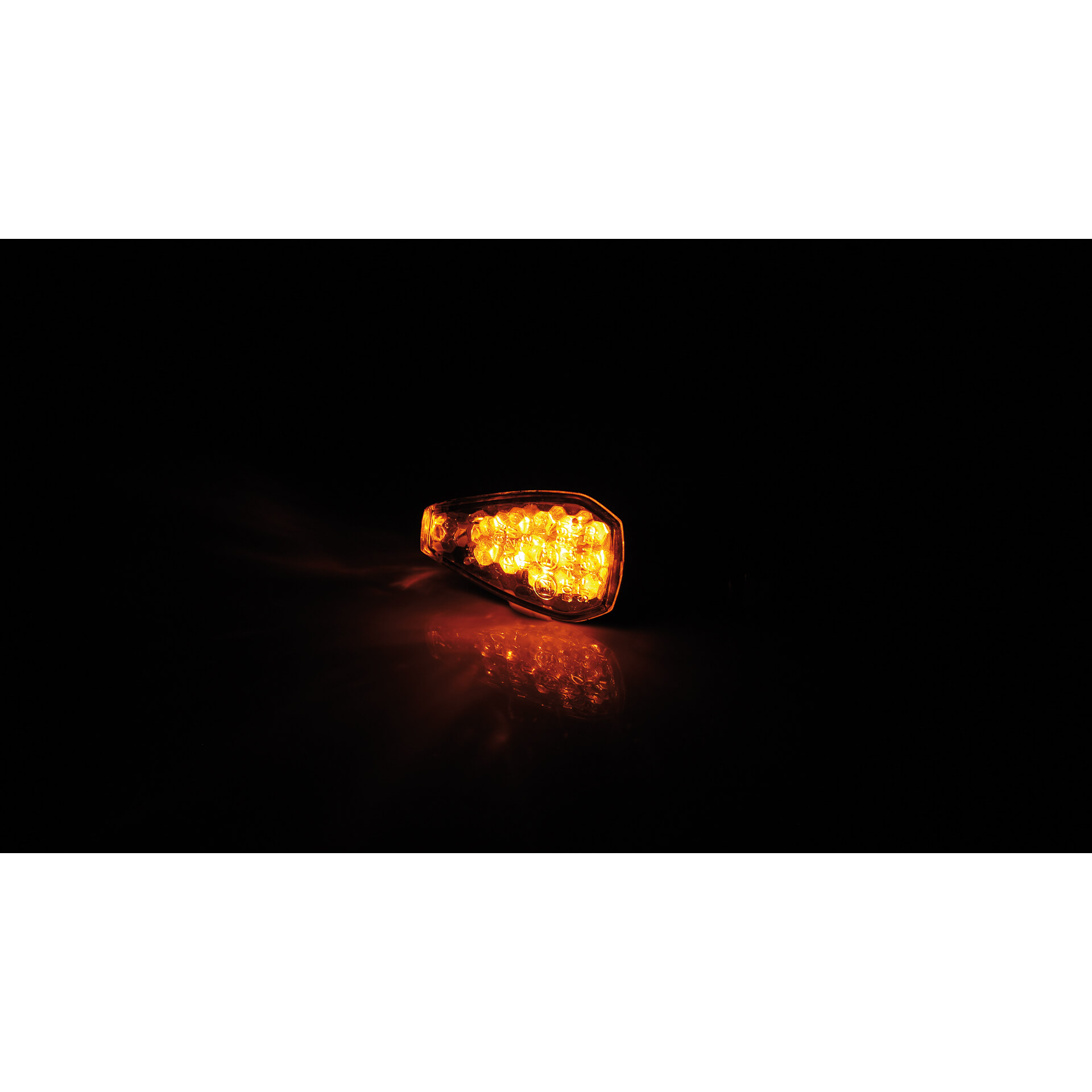 SHIN YO LED-Blinker (Paar): Peak, kurz (66mm) weißes Glas, schwarz