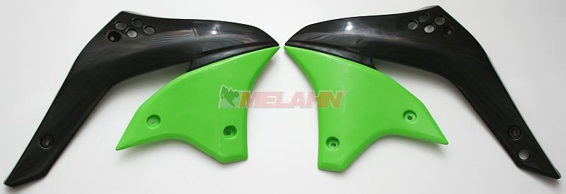 UFO Spoiler (Paar) Kühlerverkleidung für KAWASAKI KXF 450 2006-2008, schwarz