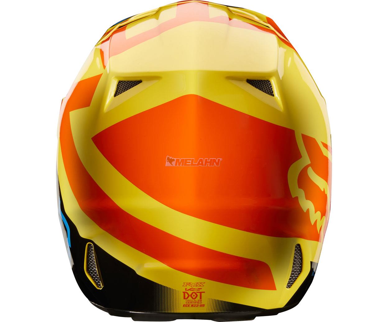 FOX Helm: V2 Preme, schwarz/gelb, Größe M