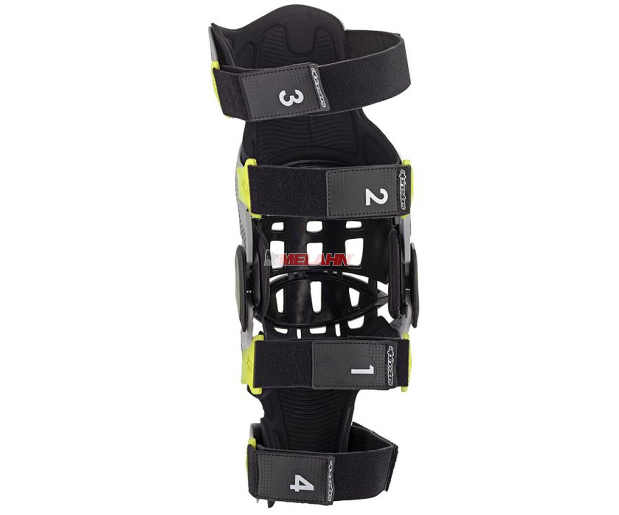 ALPINESTARS Knee-Brace (Paar): Bionic-7 silber/schwarz/neongelb