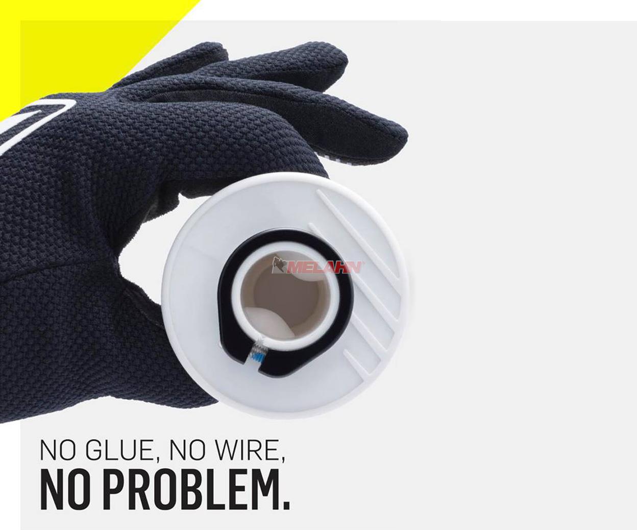 PRO TAPER Griff (Paar): Clamp On Half Waffle, neon rot/schwarz