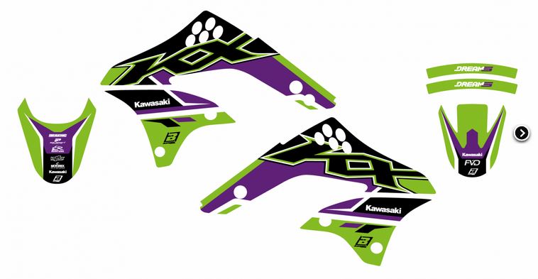 BLACKBIRD Dekor-Kit: Dream 5 für Kawasaki KXF 450 2006-2008