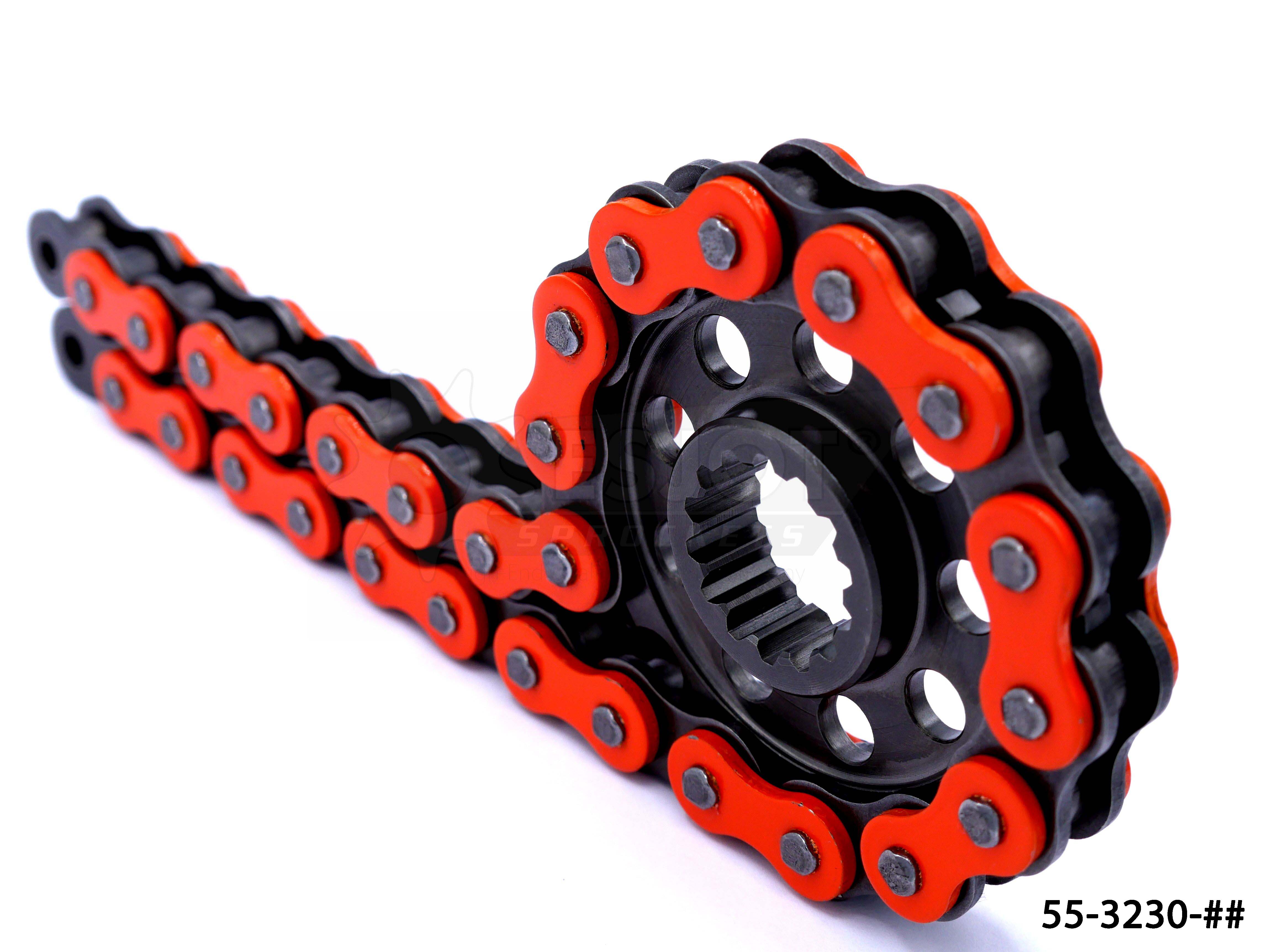 ESJOT Kette 520 HRT Professional farbig,  118 Glieder, rot