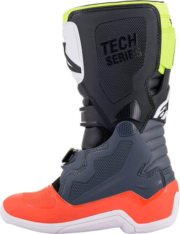 ALPINESTARS Kids Stiefel: Tech 7S, orange/grau/neon-gelb
