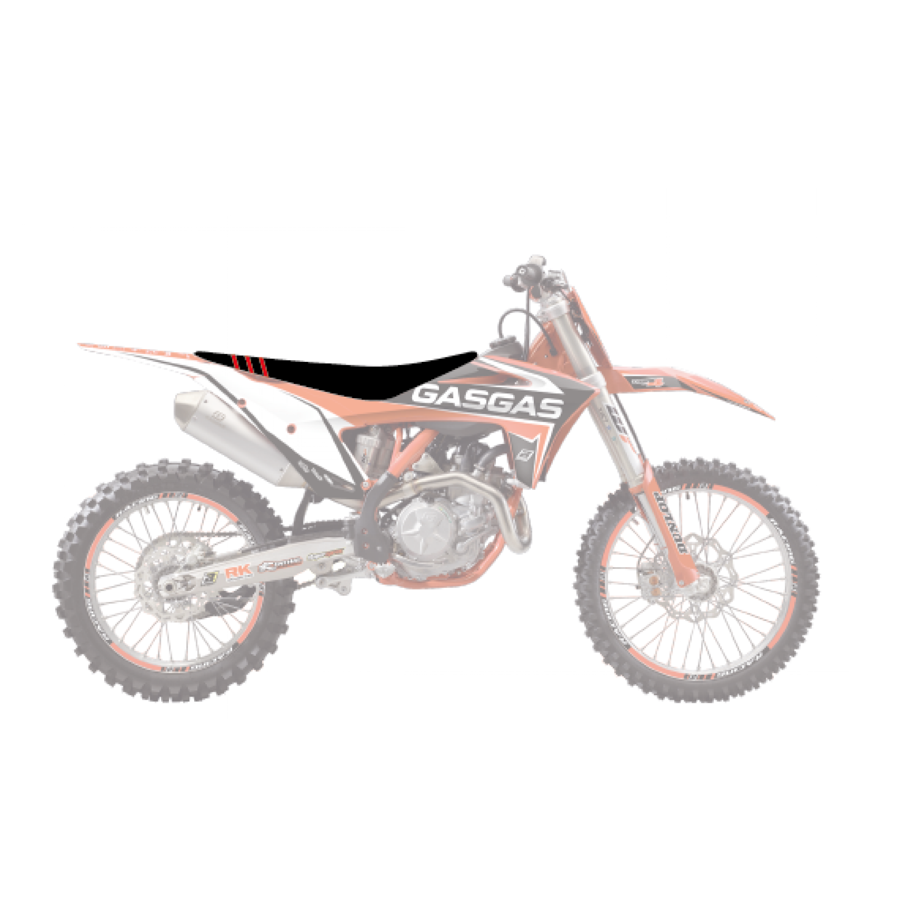 BLACKBIRD Sitzbank für GasGas EC/MC 125-450 2021-2023, standard, schwarz/rot