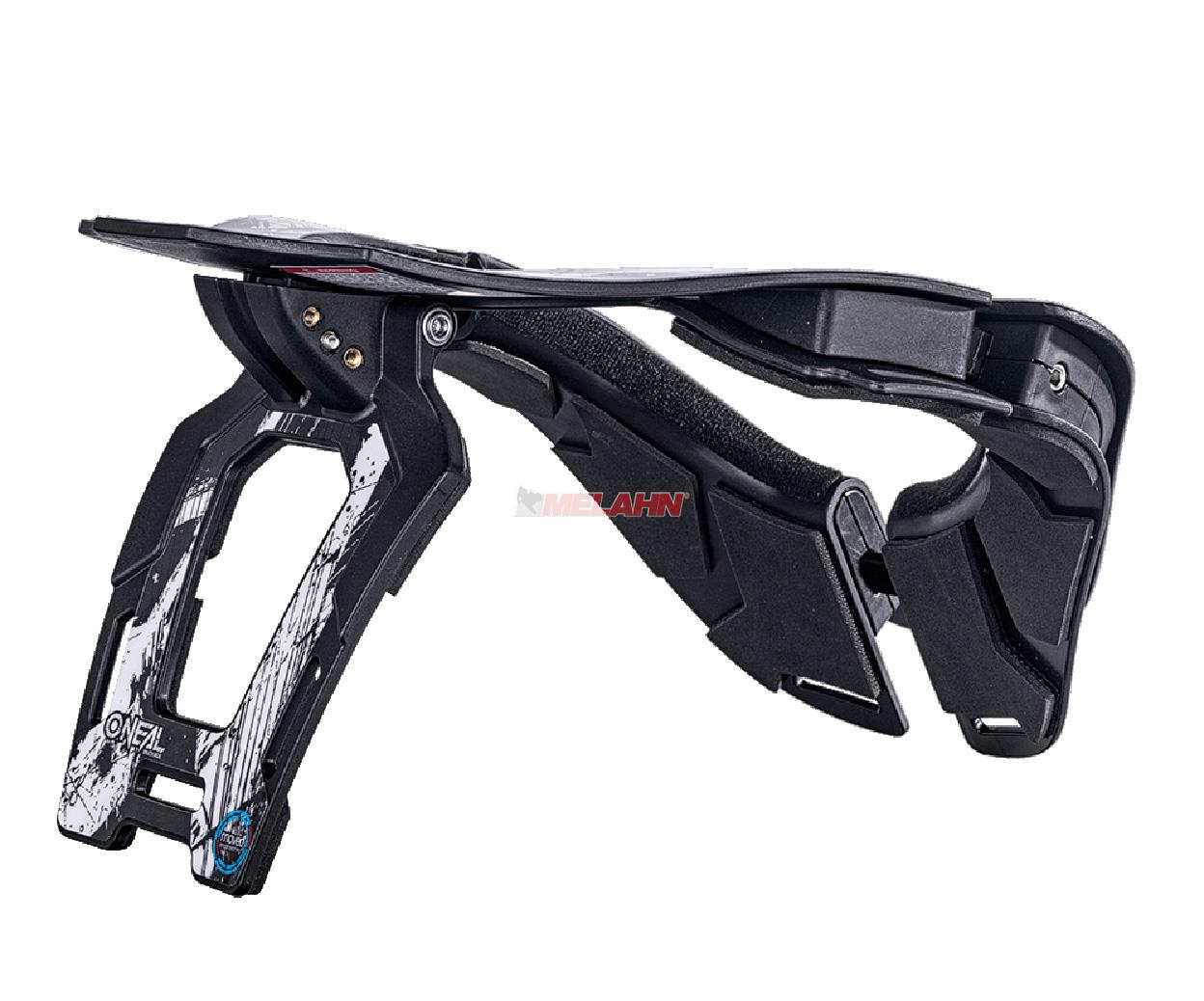 ONEAL Neck Brace: Tron, schwarz/weiß