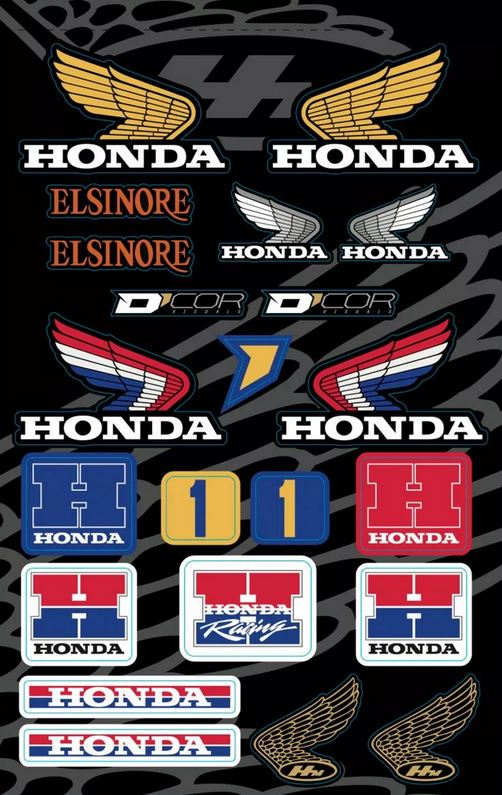 DCOR Sponsor Aufkleber-Kit (46x30cm): HONDA Retro, 22-teilig