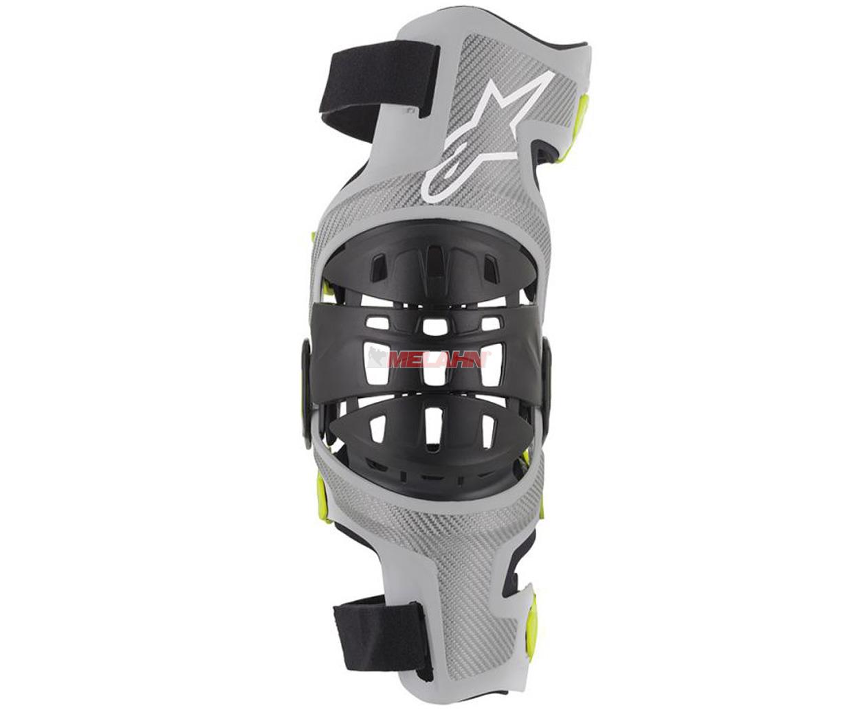 ALPINESTARS Knee-Brace (Paar): Bionic-7 silber/schwarz/neongelb