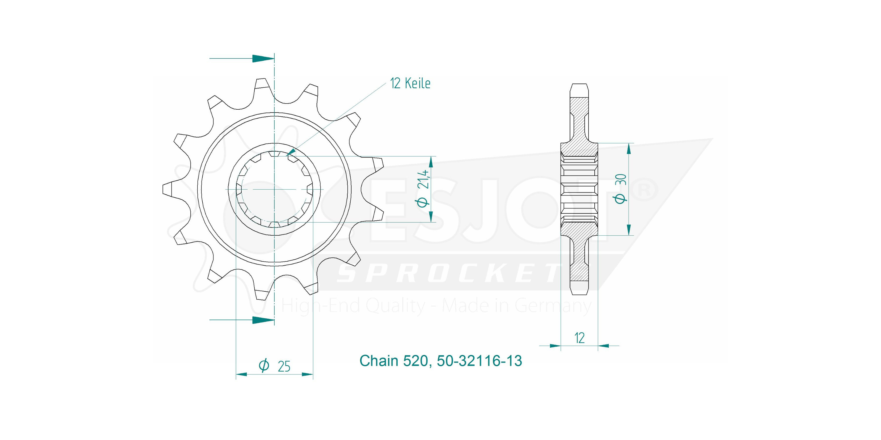 ESJOT Kettenritzel für HUSABERG FE/TE 501 2000-2003 / FC/MC 600 1994-2000