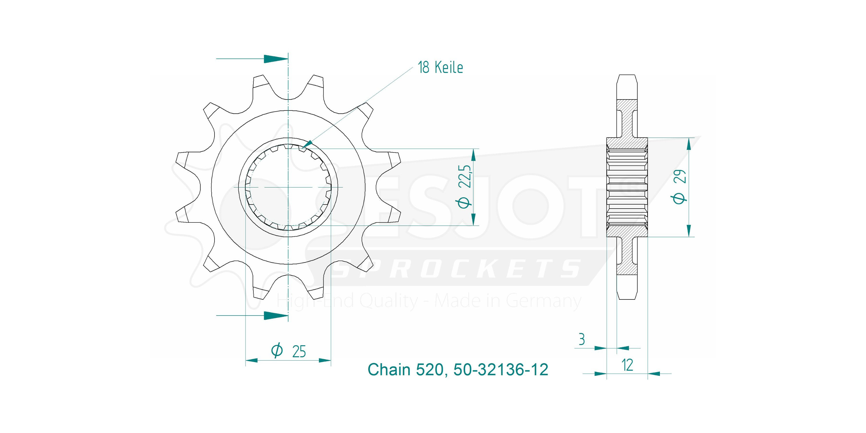 ESJOT Kettenritzel für GasGas 125-321 TXT 2002-2019