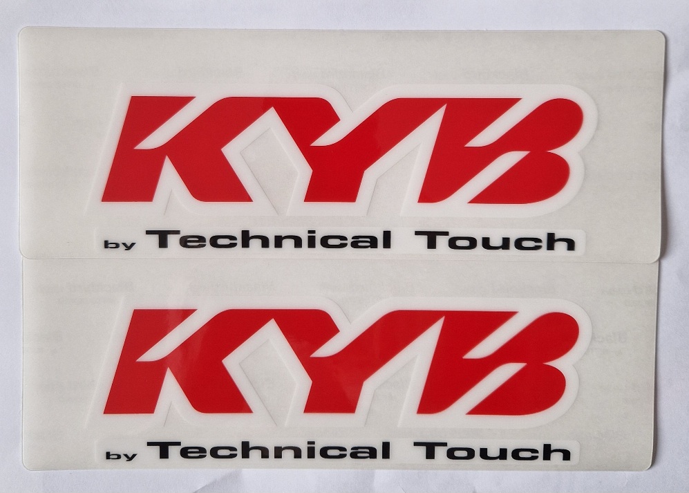 KYB Gabelaufkleber KYB (Paar), klar/rot