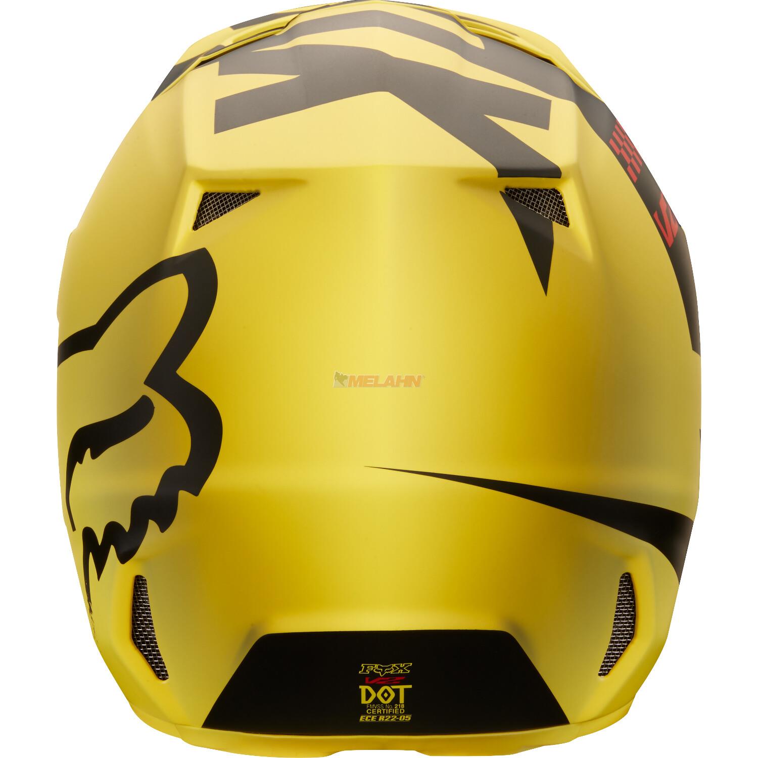 FOX Helm: V2 Mastar, gelb