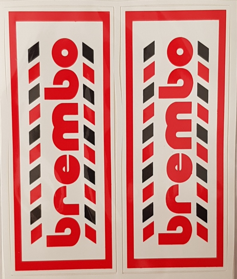 BREMBO Aufkleber-Kit 2-teilig, weiß/schwarz/rot