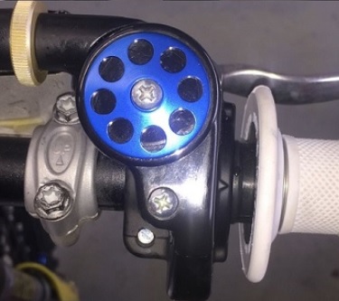 MINO Aluminium Scheibe für Deckel Domino Gasgriff für KTM 2-Takt 98-16, blau