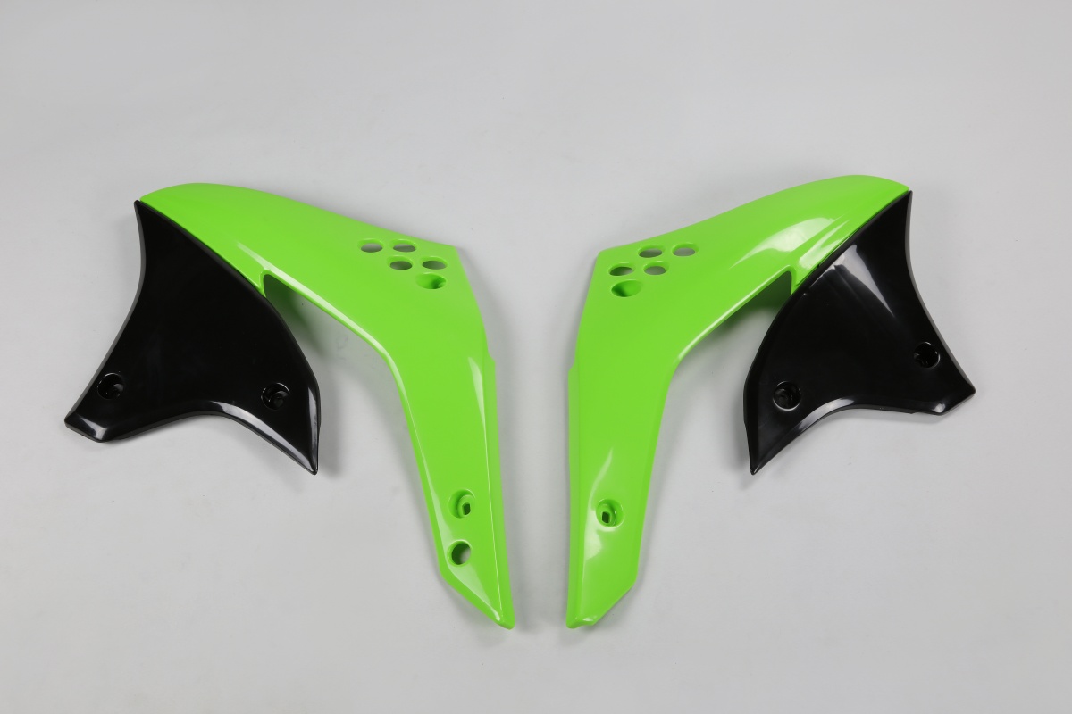 UFO Spoiler (Paar) Kühlerverkleidung für KAWASAKI KXF 450 2006-2008, grün/schwarz