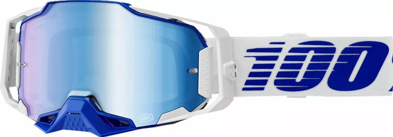 100% Brille: Armega Blue, blau/weiß blau verspiegelt
