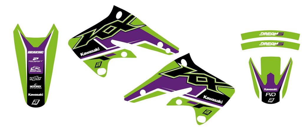 BLACKBIRD Dekor-Kit: Dream 5 für Kawasaki KXF 250 2004-2005