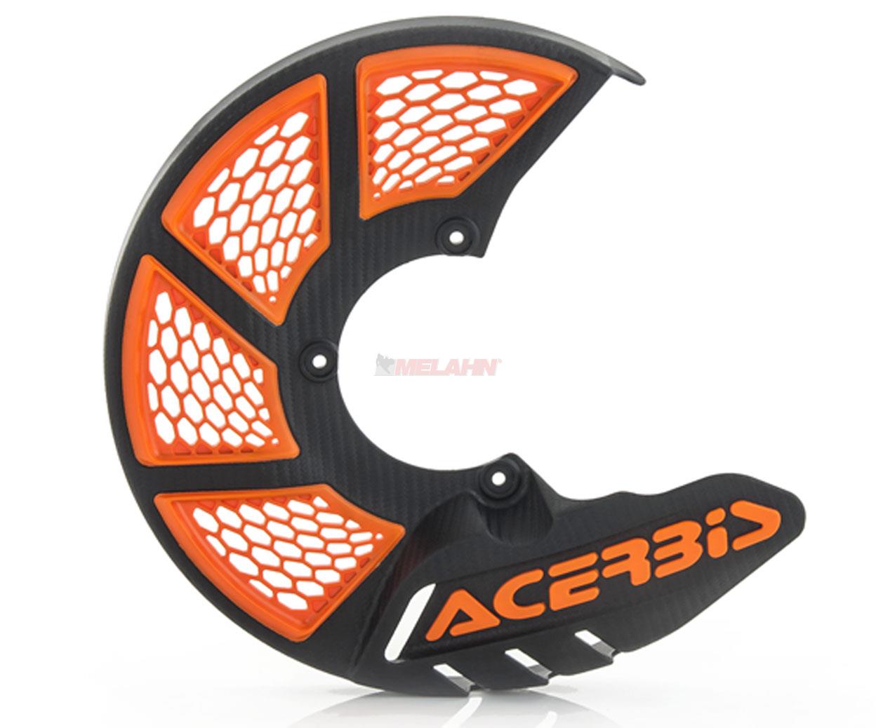 ACERBIS Kunststoff-Bremsscheibenschutz vorne: X-Brake 2.0 für KTM/HVA 85/KTM Freeride, schwarz/orang