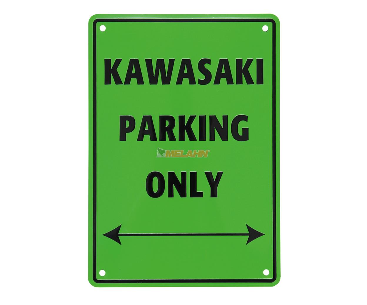 BIKE IT Metallschild: Kawasaki Parking Only