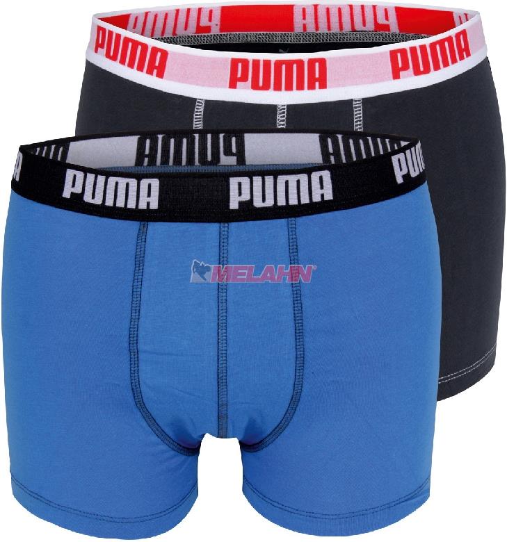 PUMA Unterhose (2er Pack): Basic Boxer, blau + schwarz