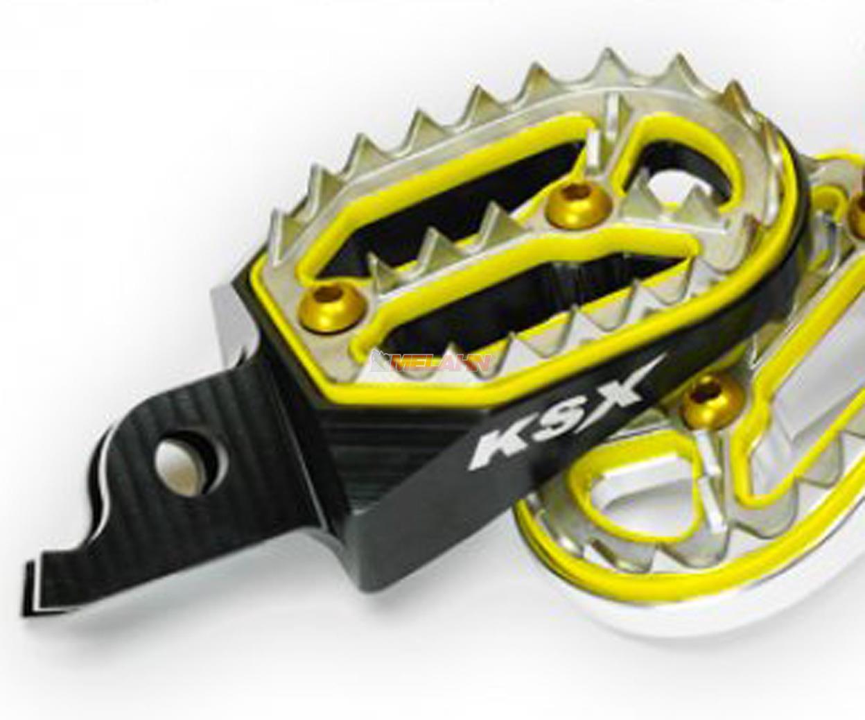KSX Aluminium-Fußrasten (Paar): Factory Line RMZ 250 10-, rot