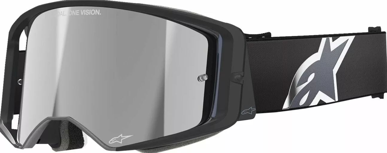 ALPINESTARS Brille: Supertech Corp ABS, schwarz/weiß silber-verspiegelt