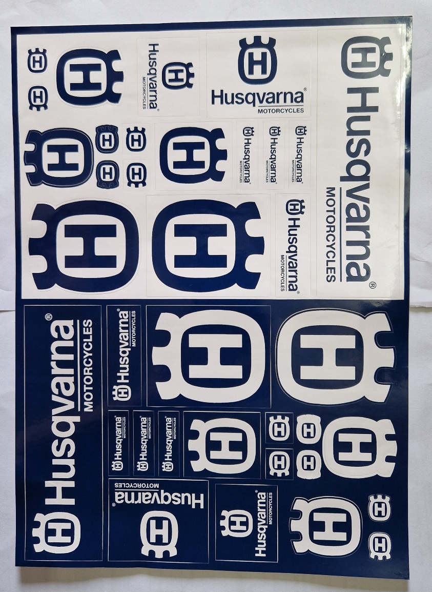HUSQVARNA Aufkleber-Kit: Logo 36-teilig, blau/weiß