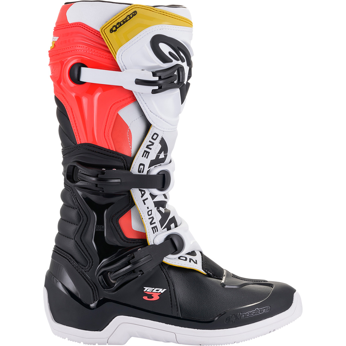ALPINESTARS Stiefel: Tech 3 , schwarz/weiß/rot/gelb