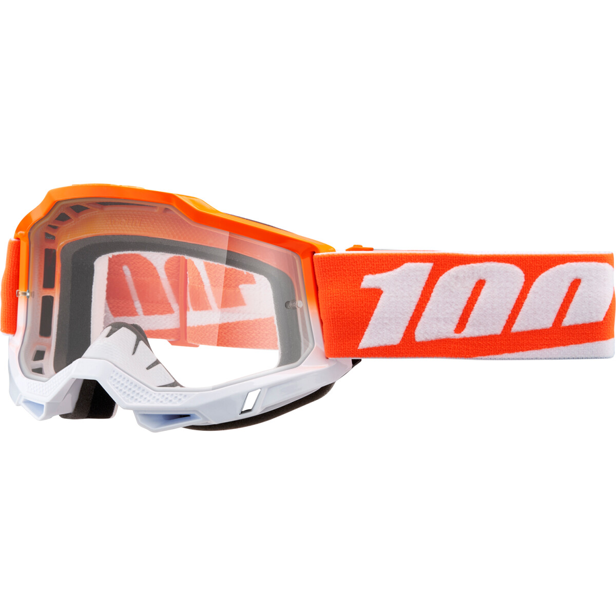 100% Kids Brille: Accuri 2 Matigofun, orange/weiß, rot-verspiegelt