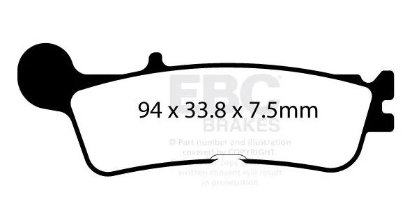 EBC Bremsbeläge Semi-Metall vorne für YZ 2022- / YZF 250 2021- / 450 2020-