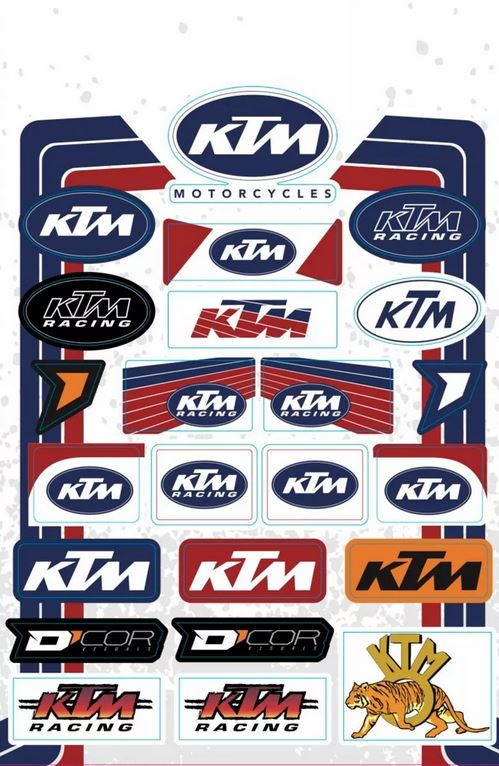 DCOR Sponsor Aufkleber-Kit (46x30cm): KTM Retro, 23-teilig