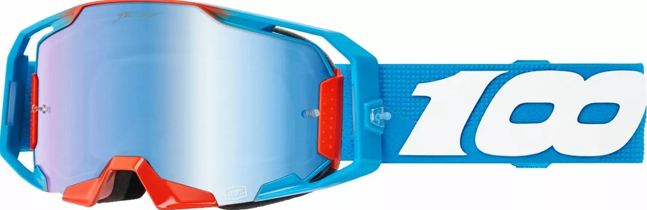 100% Brille: ARMatic Doppelpack Jett Lawrence, blau/rot verspiegelt