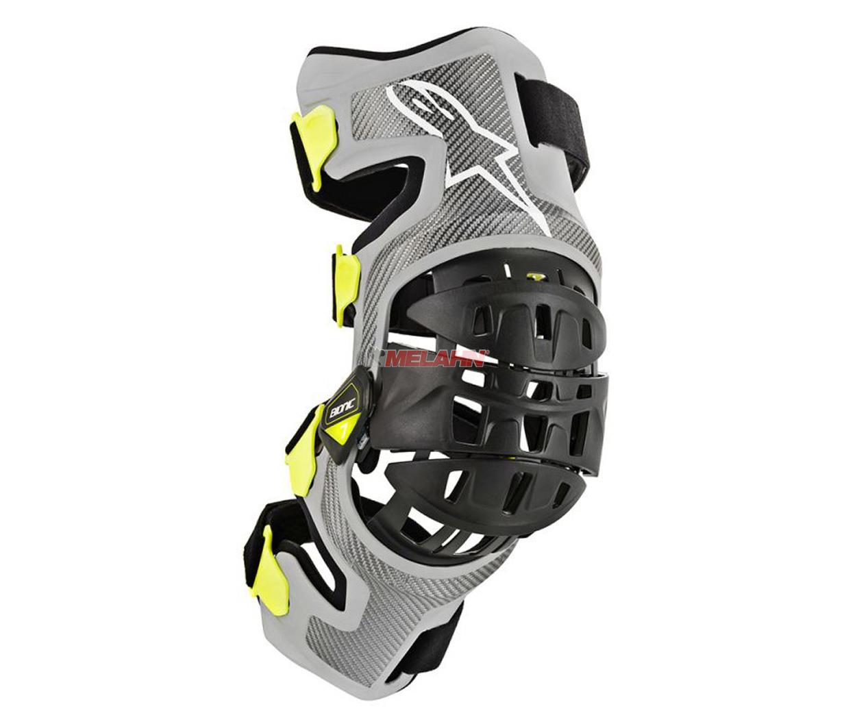 ALPINESTARS Knee-Brace (Paar): Bionic-7 silber/schwarz/neongelb