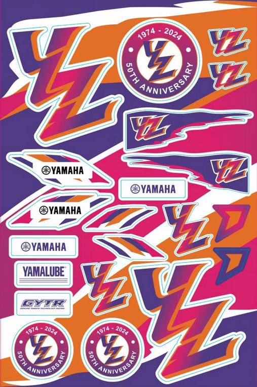 DCOR Sponsor Aufkleber-Kit (46x30cm): Yamaha Retro, 21-teilig