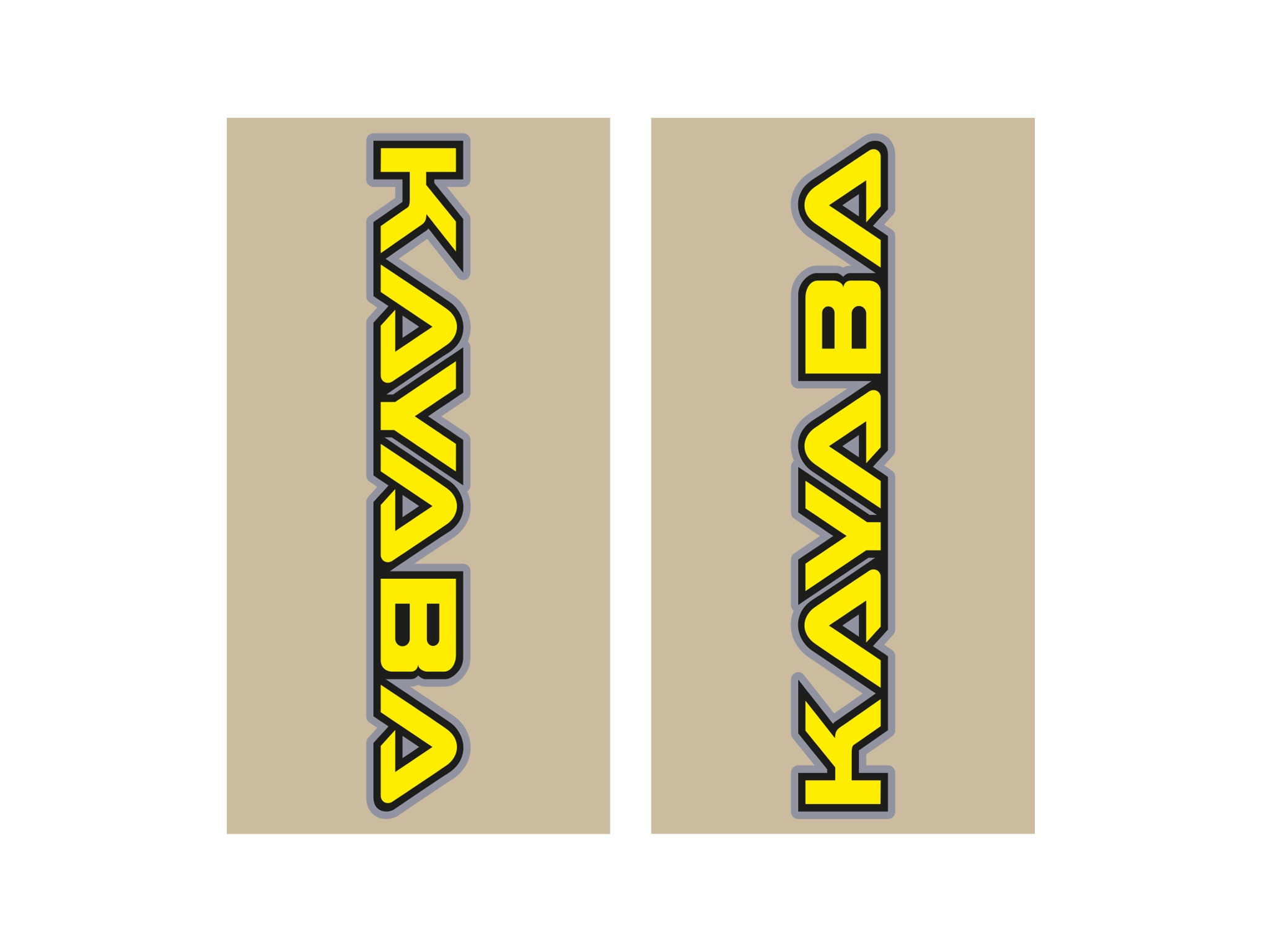 TECNOSEL Gabelaufkleber KAYABA Vintage (Paar), klar/gelb