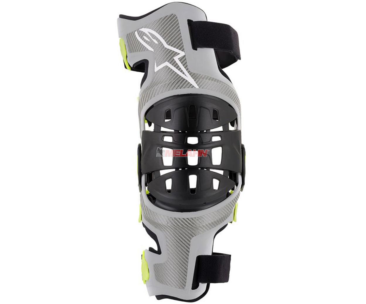 ALPINESTARS Knee-Brace (Paar): Bionic-7 silber/schwarz/neongelb