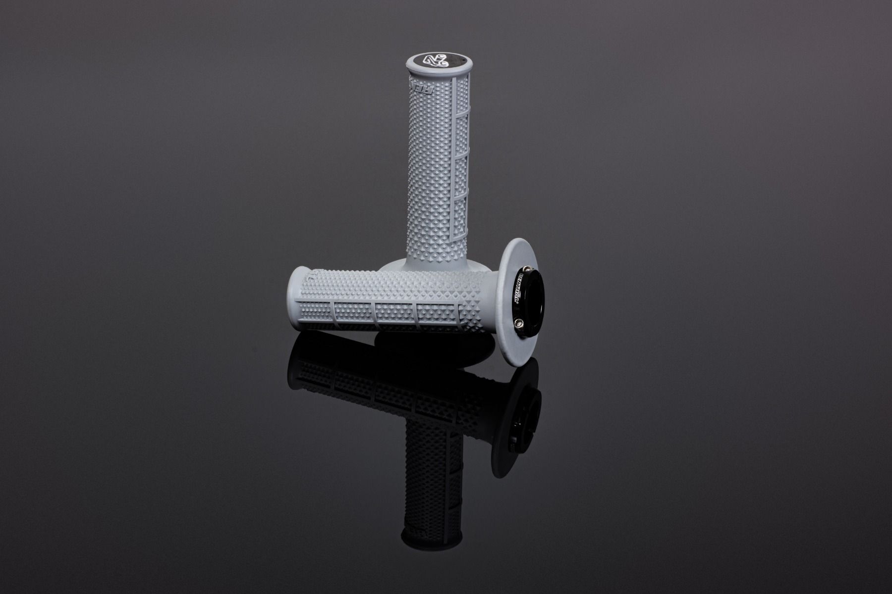 RENTHAL Griff Lock-On (Paar): Tapered Half Waffle weich, hellgrau