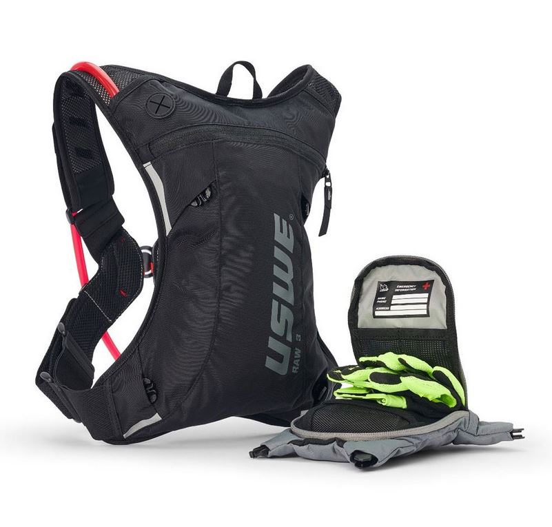 USWE Trinksystem: RAW 8 Carbon 3 Liter, schwarz