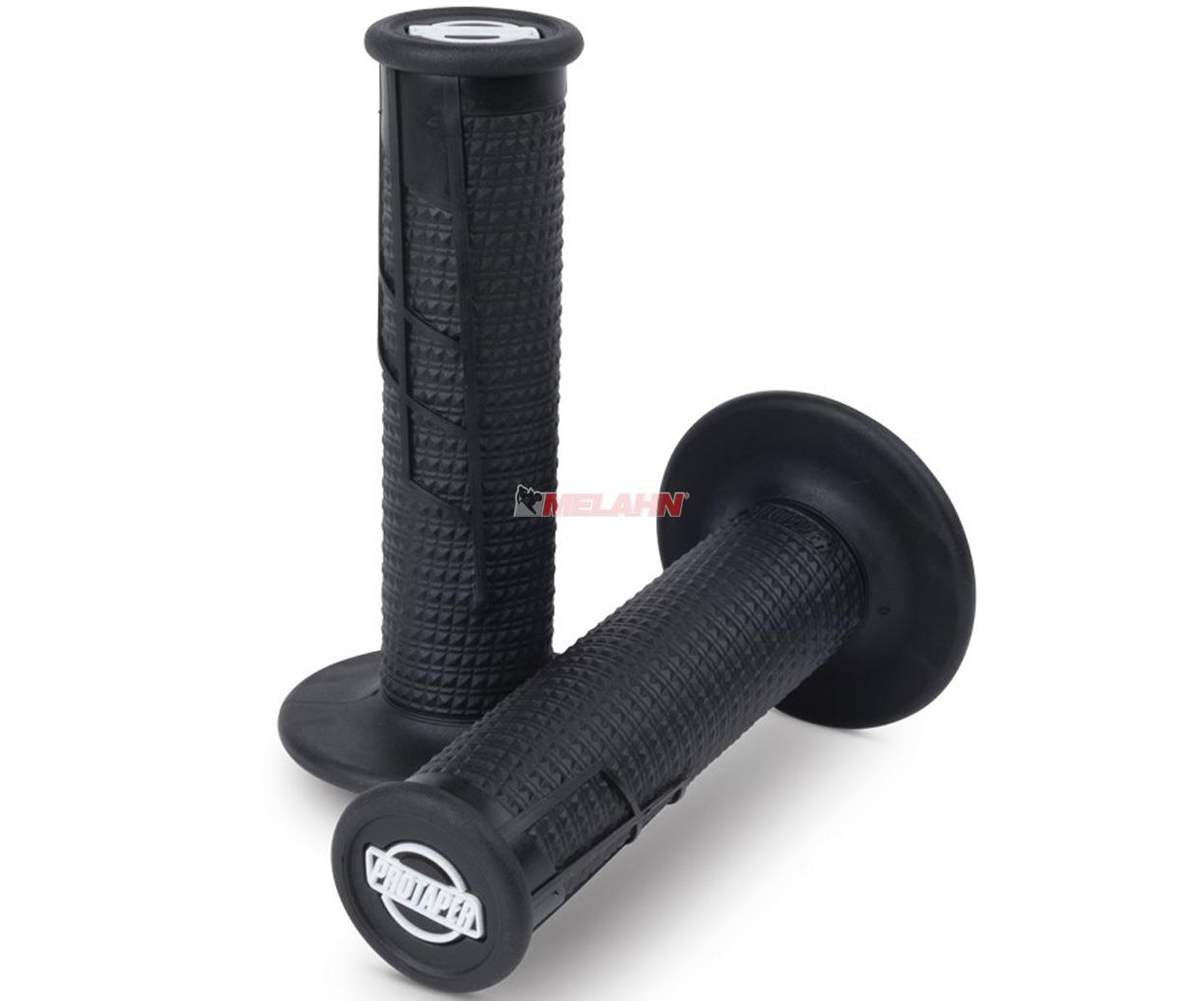 PRO TAPER Griff (Paar): Clamp On Half Waffle, schwarz