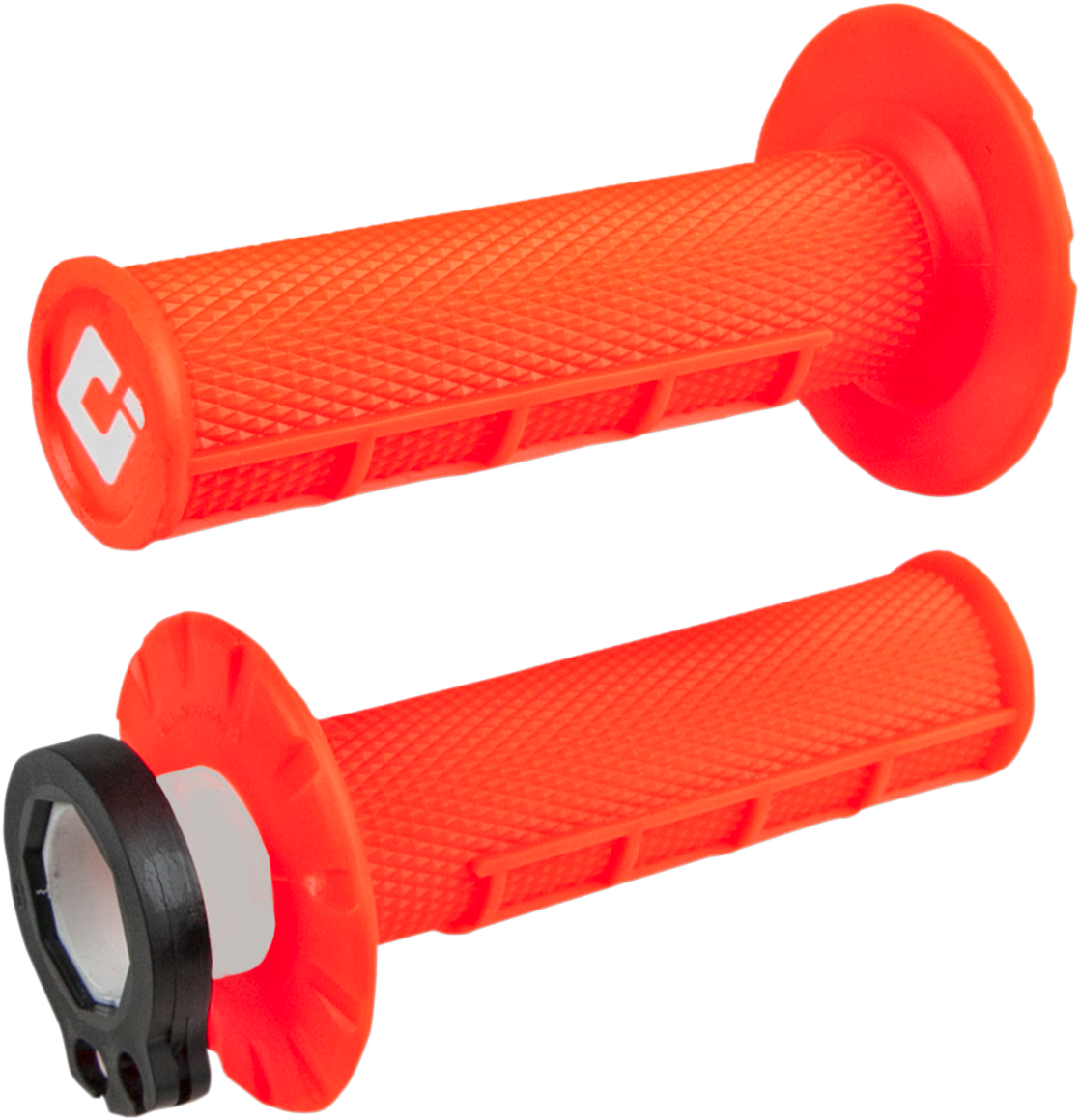 ODI Griff (Paar): V2 Lock-On Half Waffle, 2/4-Takt , neon-orange
