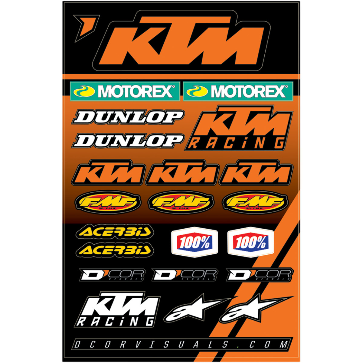 DCOR Sponsor Aufkleber-Kit (46x30cm): KTM Racing, 24-teilig