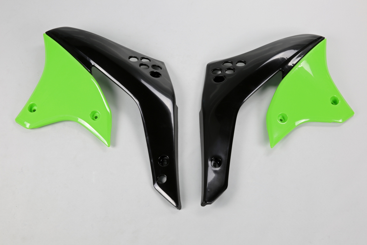 X-FUN Spoiler (Paar) Kühlerverkleidung für KAWASAKI KXF 450 2006-2008, grün/schwarz